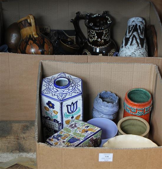 Quantity of various ceramics, including vases, puzzle jug etc